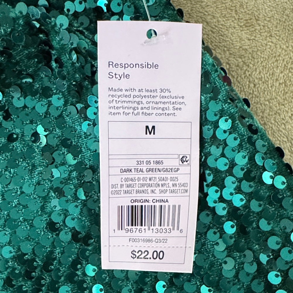 wild fable Teal Sequin Mini Skirt - Picture 3 of 4